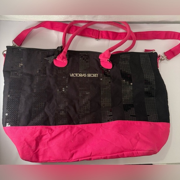 Victorias Secret Sequins 2013 Black Friday Weekender Duffle Bag Tote - Picture 1 of 12